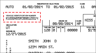 VIN Vehicle Registration